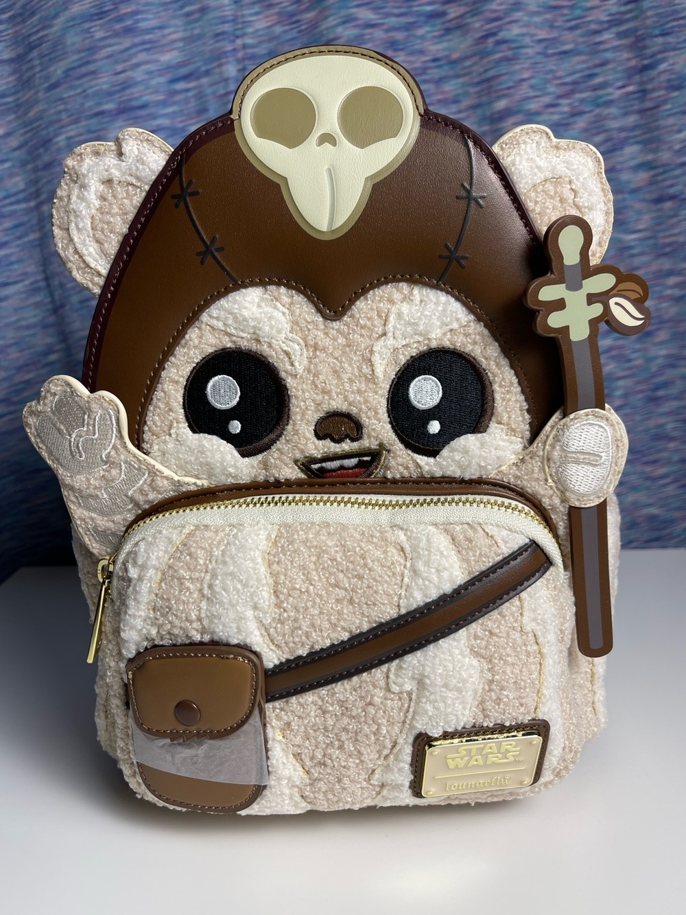 NWT Loungefly Star Wars Limited Ed Logray Ewok Plush Cosplay Mini Backpack